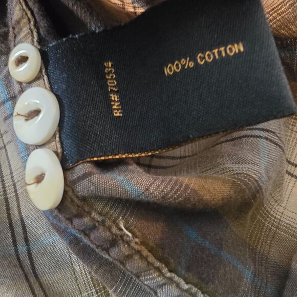 Orvis Trout Bum Shirt Men's Large Brown Plaid Button Down Long Sleeve - Picture 7 of 16